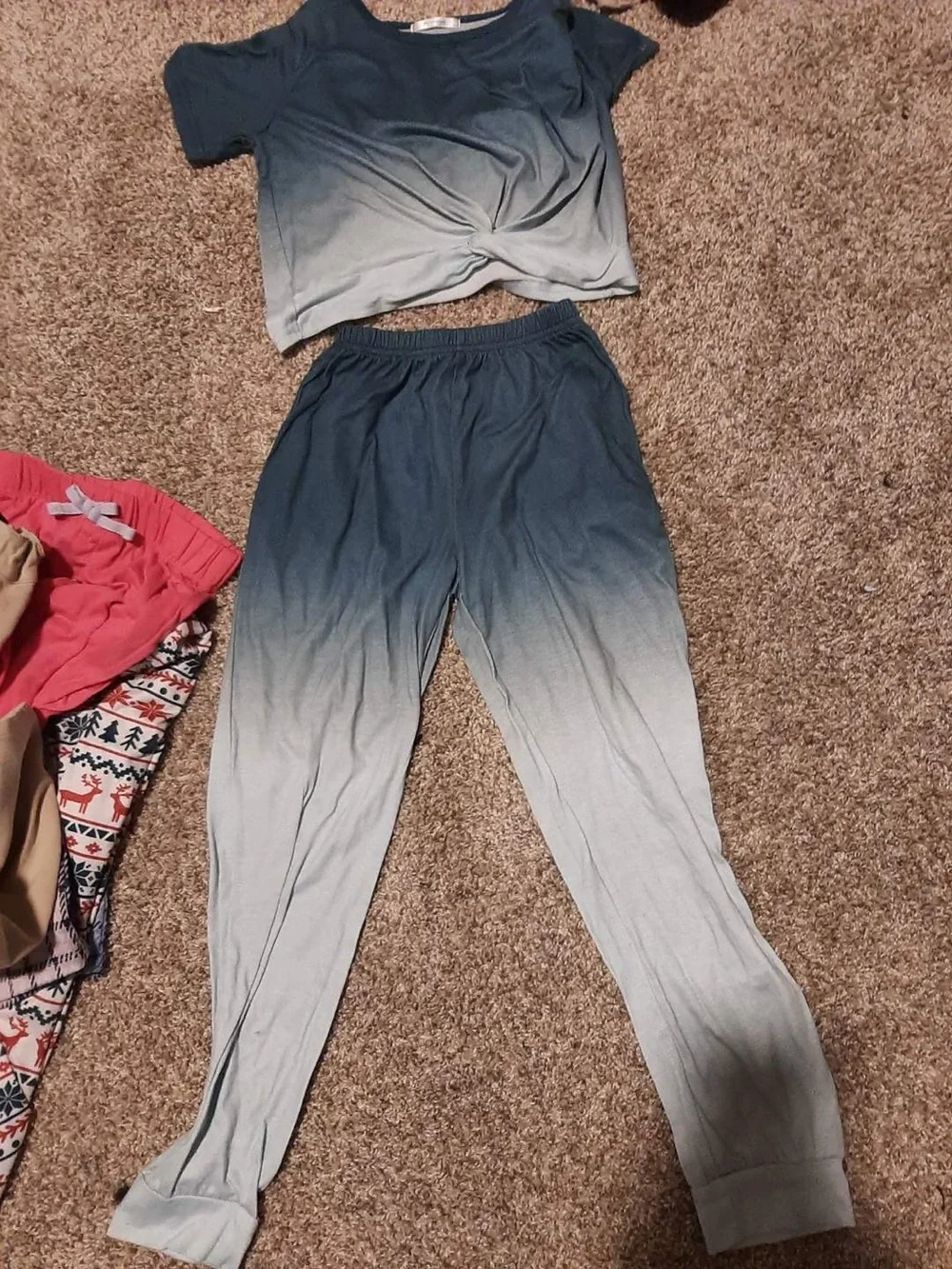 Youth Ombre Jogger Set - Slate Blue/Gray